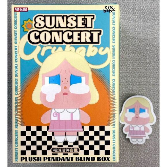 POP MART CRYBABY Sunset Concert Series “PINK WHITE” Plush Pendant Single Box - Picture 3 of 11